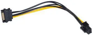 15Pin SATA to 6 Pin PCI-Express Video Card Power Adapter Cable, Cable Length 20cm/8inch