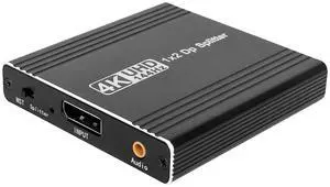 Vszerda Displayport Splitter 4K@140Hz/120Hz for Dual Monitors, Supports MST Extend, SST Mirror Mode 1 in 2 Out for Monitor Projector