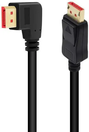 Vszerda 8K@60Hz 90 Degree Angled DP 1.4 Cable Male to Male Right Angle Displayport 1.4 Cable Support 8K@60Hz, 4K@144Hz, 1080P@240Hz 6FT/1.8M