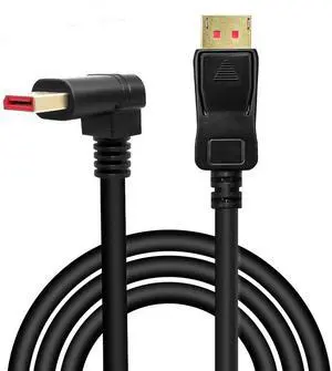 Vszerda Right Angle Displayport 1.4 Cable, Male to Male Corner DP 1.4 Cable Support 8K/60Hz, 4K@144Hz for DP Interface. 6FT/1.8M