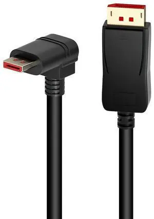 Vszerda 8K@60Hz 90 Degree Right Angle DP 1.4 Cable, Male to Male Right Angled Displayport 1.4 Cable Cord 8K@60Hz, 4K@144Hz, 2K@165Hz, 1.8M/6FT