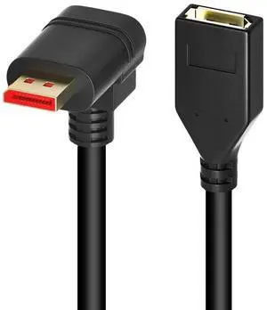 Vszerda 8K/60Hz 90 Degree Angle Displayport 1.4 Extension Cable Displayport Male to Female Displayport 1.4 Cord Support 8K@60Hz,4K@144hz 0.3M/1FT