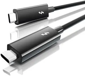 Vszerda Thunderbolt 3 Cable 2.3ft/0.7m, 5K/4K@60Hz, 40Gbps Data Transfer, 100W Charging, Short USB-C to USB C Cable, Ideal for Type-C MacBooks, Docking, Dell, iPad Air 4, Pro 2025
