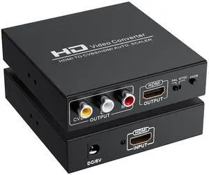 Adapter Converter Fits for HDMI to RCA & AV 3RCA CVBS Composite Video Audio, Support PAL/NTSC, Compatible with PC, Laptop, Xbox, TV, Camera, Monitor
