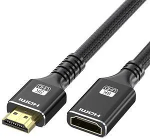 8K Short HDMI Extendsion Cable 1 FT, 4K@120Hz HDMI 2.1 Extender Male to Female Cord Adapter, Supports 48Gbps, Dolby, eARC, Compatible with TV Stick, HDTV, Xbox, PS5, PS4, Laptop