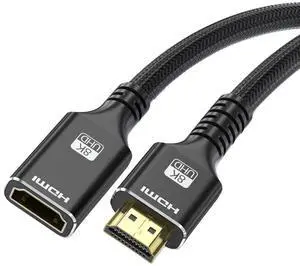 HDMI Extension Cable Male to Female, 4K@120Hz HDMI Extender 1.5FT Supports 3D, HDR10, Dolby, 48Gbps, eARC, Compatible with TV Stick, PS5, PS4, Xbox, Laptop, PC, Switch, Blu Ray Player, Wii U, HDTV HDMI Extension Cable Male to Female, 4K@120Hz HDMI Extender 1.5FT Supports 3D, HDR10, Dolby, 48Gbps, eARC, Compatible with TV Stick, PS5, PS4, Xbox, Laptop, PC, Switch, Blu Ray Player, Wii U, HDTV