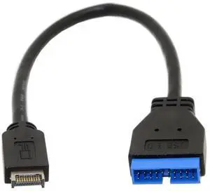 Vszerda USB 3.0 19/20Pin to USB 3.1 Type-E Front Panel Header Motherboard Extension Cable Adapter 20cm