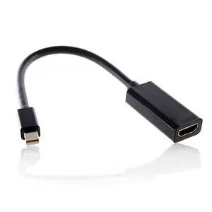 Vszerda Mini Displayport Mini-DP Port to HDMI Female Audio Video Adapter Cable for MAC 2011 2012 2013 2014 2015 Black