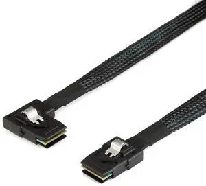 Vszerda 80cm Ultra Slim Flat Left Angled 90 Degree Mini SAS 36pin SFF-8087 to 8087 Data Raid Cable