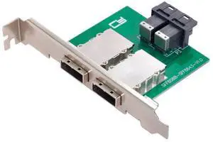 Vszerda Mini SAS 2 SFF-8088 to 2 SFF-8643 HD Data Server Converter Adapter with Bracket