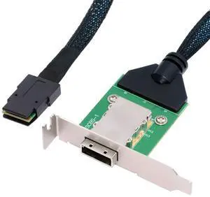 Vszerda Mini SAS SFF-8087 36Pin Host to SFF-8088 26Pin External Extension Data Cable PCBA with Low Profile Bracket