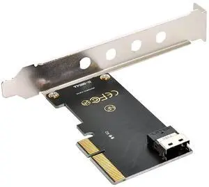 Vszerda PCI-E Express 3.0 4X to SFF-8639 U.2 U2 Kit to SFF-8654 Slimline SAS NVME PCIe SSD Adapter for Mainboard.