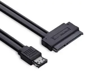 Vszerda Power eSATA Cable,Power eSATA to SATA 22Pin Data Transfer Extension Cable Support 5V/12V Power for 2.5"/3.5" Hard Disk Drive 50cm