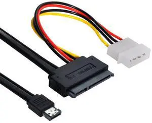 Vszerda Power eSATA to SATA 22Pin Data Transfer Extension Cable with IDE 4Pin Power Support 5V/12V Power for 2.5"/3.5" Hard Disk Drive 50cm
