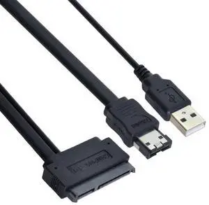 Vszerda eSATA to SATA 22Pin Data Transfer Extension Cable with USB 2.0 Power Support 5V Power for 2.5" Hard Disk Drive 50cm