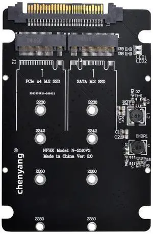 Vszerda M.2 NVME/NGFF SATA SSD to U.2 SFF-8639 2 in 1 Combo Hard Drive Converter Adapter (NVME to SATA not Working)