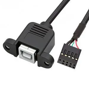 Vszerda USB 2.0 Front Panel Header 9/10Pin Male to USB 2.0 Type-B Female Mainboard Header Port Extension Cable Adapter 1.64FT/0.5M