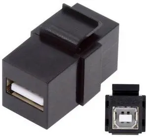 Vszerda USB Keystone Jack Adapter USB 2.0 Type-A Female to Type-B Female Keystone Insert Socket Module Coupler Adapter for Wall Plate Outlet Panel