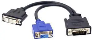Vszerda LFH DMS-59 Male to DVI 24+5 Female & VGA RGA 15pin Female Splitter Extension 15cm