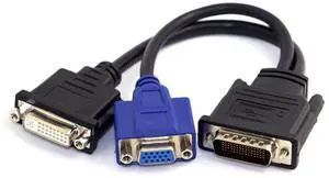 Vszerda DMS-59 Male to DVI 24+5 Female & VGA RG 15pin Female Splitter Extension 15cm