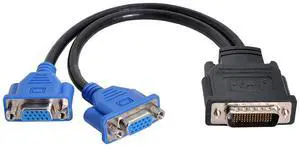 Vszerda DMS-59Pin 1 to 2 VGA RGB 15Pin Splitter Extension Cable for PC Graphics Card