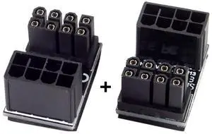 Vszerda 2 Pack ATX 8Pin Male to Female 180 Degree Angled GPU Graphics Card Power Connector Adapter