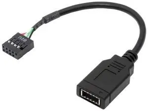 Vszerda USB 2.0 9Pin Male to USB 3.1 Type E Key-A Female Front Panel Socket to 9Pin Mainboard Header Extension Cable 0.49FT