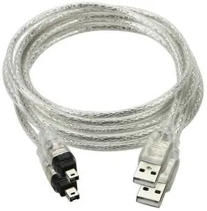 Vszerda 2 Pack Only for DCR-TRV75E DV Firewire to USB Cable USB 2.0 to Firewire IEEE 1394 4Pin iLink Cable 1.0M