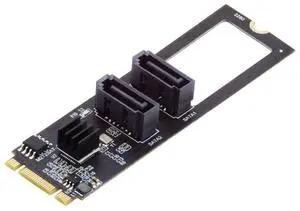 Vszerda M.2 NGFF Key B+M 1 to 2 SATA 3.0 6Gbps Mainboard Header Port Hard Drive Extension Card Adapter JMB582 2280mm Vszerda M.2 NGFF Key B+M 1 to 2 SATA 3.0 6Gbps Mainboard Header Port Hard Drive Extension Card Adapter JMB582 2280mm