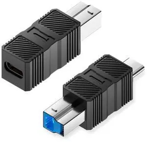 Vszerda 2 Pack USB C Male/Female to USB 3.0 Type B Male Adapter for Printer,Hard Disk,Camera