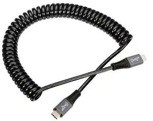 Vszerda USB C Stretch Coiled Cable USB4.0 Type C 20Gbps PD 100W 8K 5K 4K Data Fast Charging Extension Cable 1.5M