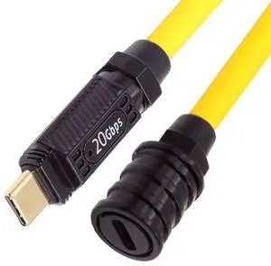 Vszerda USB C to USB C Cable, USB C Male to Female 20Gbps 8K@60Hz Data Transfer PD 140W Fast Charging Cable with Charging Indicator Iight 0.65FT/0.2M