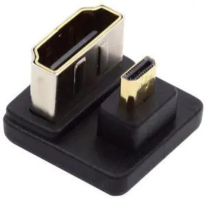 Vszerda Micro HDMI Male to HDMI Female 4K@60Hz 180 Degree UP Angled Extension Adapter Converter Connector