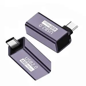 Vszerda 2 Pack Printer Connector USB C Male to USB 2.0 Type B Printer Female 90 Degree Angled Connector Adapter for Printer Disk Scanner