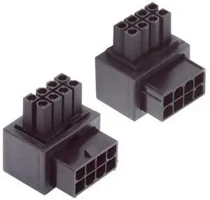 Vszerda 2 Pack ATX 8Pin EPS 12V 90 Degree Angled CPU Power Connector Adapter
