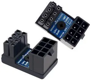 Vszerda 2 Pack ATX 8Pin EPS 12V 180 Degree Angled CPU Power Socket Inside Buckle Connector Adapter