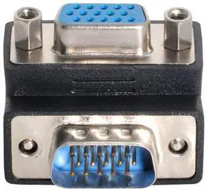 Vszerda VGA Connectors,VGA SVGA D-Sub HDB15Pin Male to Female 90 Degree Down Angled Gender Changer Video Graphics Array Connector Adapter for Monitor/Projector/Graphics