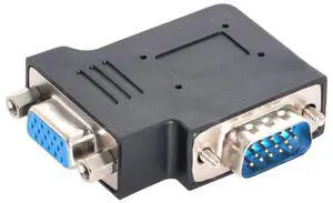 Vszerda VGA Connectors,VGA SVGA D-Sub HDB15Pin Male to Female 90 Degree Left Angled Gender Changer Video Graphics Array Connector Adapter for Monitor/Projector/Graphics
