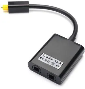 Vszerda AV Adapter Optical Cable Splitter 1 in 2 Out Toslink Digital Optical Audio Splitter Fiber Optical Splitter