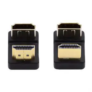 Vszerda 2 Pack HDMI Male to HDMI Female 4K@60Hz 180 Degree Angled Converter Connector Adapter