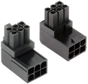 Vszerda 2 Pack ATX 6Pin 90 Degree Angled GPU Graphics Card Power Connector Adapter