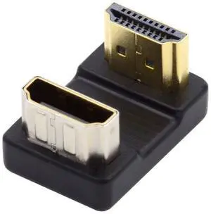 Vszerda HDMI Male to HDMI Female 4K@60Hz 180 Degree Down Angled Extension Adapter Converter Connector