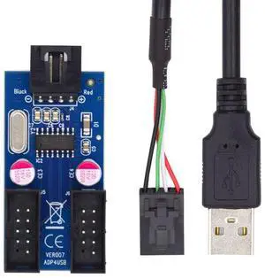 Vszerda USB 2.0 Front Panel Header 1 to 2 9Pin/10Pin HUB Mainboard Header Extension Adapter Splitter Cable