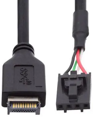 Vszerda USB 3.1 Type E Front Panel Header to Pitch 2.54mm 4Pin Cable 0.98FT for 9Pin/10Pin HUB Mainboard Header Extension Adapter