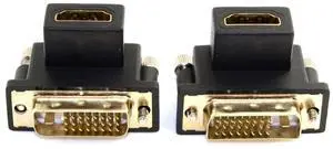 Vszerda 2 Pack HDMI to DVI Adapter,DVI Male to HDMI Female 90 Degree Angled Gold Plating Bidirectional Converter Adapter for TV, Monitor, Computer