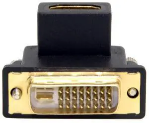 Vszerda HDMI to DVI Converter,DVI (24+1) Male to HDMI Female 90 Degree UP Angled Gold Plating Bidirectional Adapter for TV, Monitor, Computer