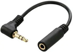 Vszerda Headphone/Audio Extension Cable,3 Pole 3.5mm Male to 3.5mm Female Audio Stereo Headphone 90 Degree Angled Extension Cable 10cm