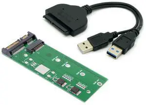 Vszerda M.2 NGFF B/M-Key SATA SSD to 2.5" SATA Hard Disk PCB Converter Adapter (Not Work NVEM SSD to SATA) with SATA to USB 3.0 Data Cable
