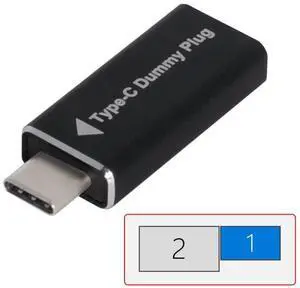 Vszerda USB-C Display Adapter, CY USB-C Dummy Plug Virtual Display Emulator, 1920x1080p@60Hz, Compatible with Desktop, Laptop, Windows, OSX, Linux