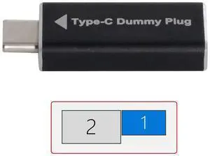 Vszerda Virtual Display Adapter USB-C Type-C DDC EDID Dummy Plug Headless Ghost Display Emulator 1920x1080p@60Hz